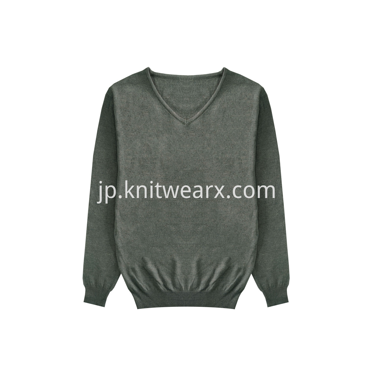 Men's Knitted Easy-care Wool V-neck Pullover